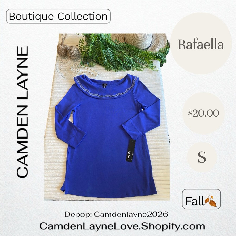 Rafaella Blue Cowl Neck Sweater - Picture 2 of 7